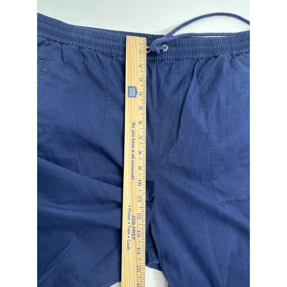 Anthropologie Maeve Wide-Leg Track Pants Blue Elastic Waist Casual Bohemian L - Picture 9 of 10